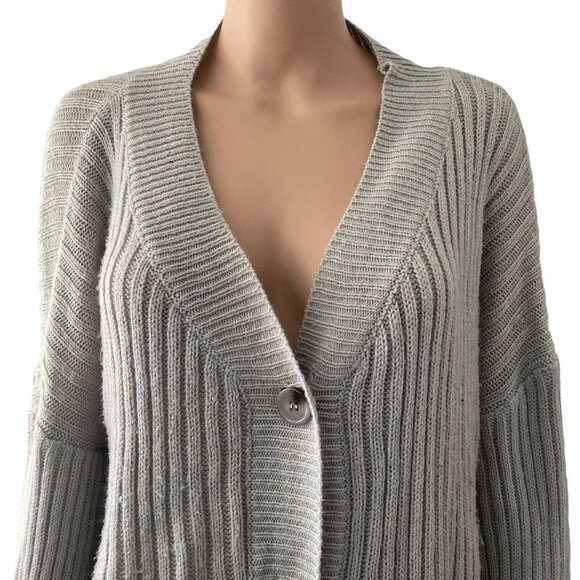 Nasty Gal Sweater Cardigan Womens Medium Cable Knit Cuffed Sleeve Oversized - Picture 4 of 11